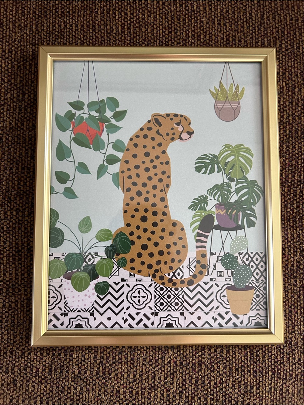 🐆 Gold Framed Tropical Leopard Wall/Table Art